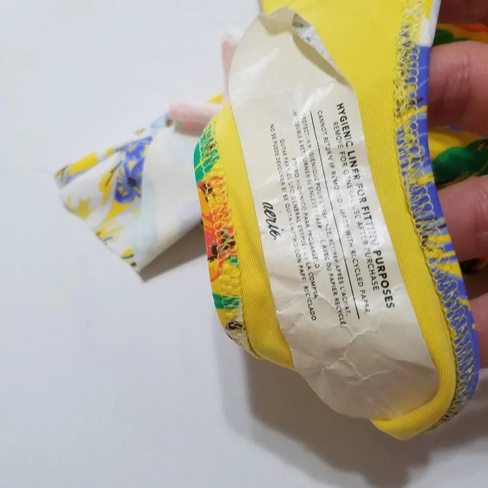 NWOT Aerie Floral Ruffle Halter Cut Out One Piece Swimsuit Size L - Picture 9 of 11